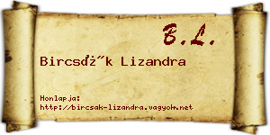 Bircsák Lizandra névjegykártya